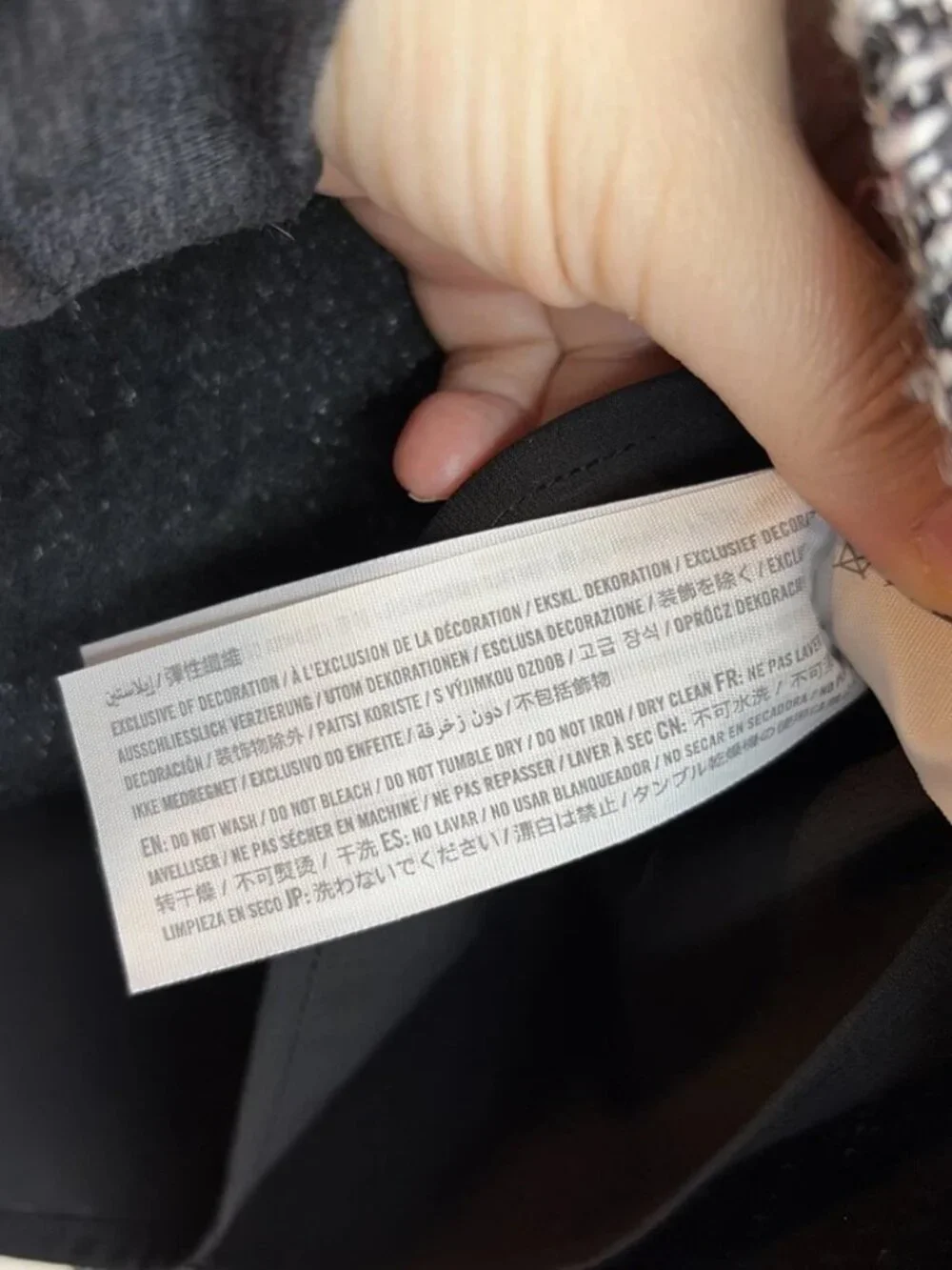 Abercrombie & Fitch Womens XS Tweed Woven Tee Top Black White Cropped Boxy Lined - Picture 13 of 14